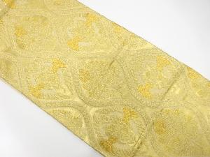 アンティーク　立涌に松・向かい鶴模様織出し袋帯（着用可）